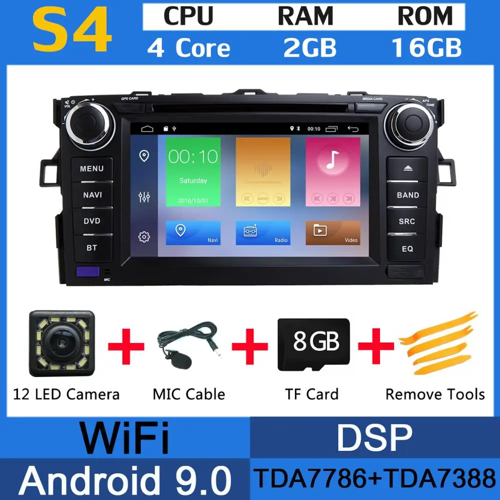 MTK " PX6 4G+ 64G Android 9,0 для Toyota Auris 2006 2007 2008 2009 2010 2011 Автомобильный DVD Радио gps навигации DSP CarPlay - Цвет: MTK