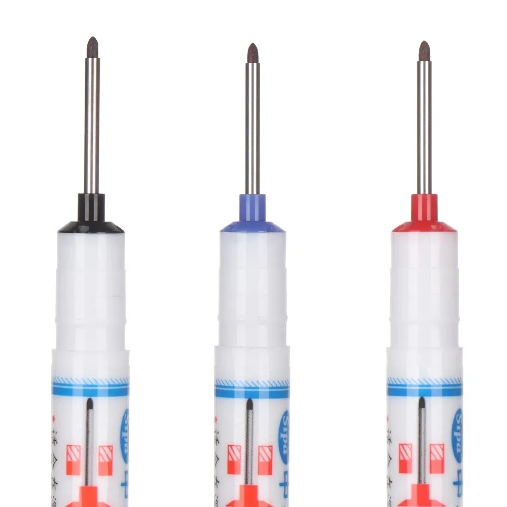 

3PCS 20mm Long Head Markers Pen Deep Hole Marker Pens Woodworking Marker Pen Resistant Quick Drying Marker Pen Multifunction Lon