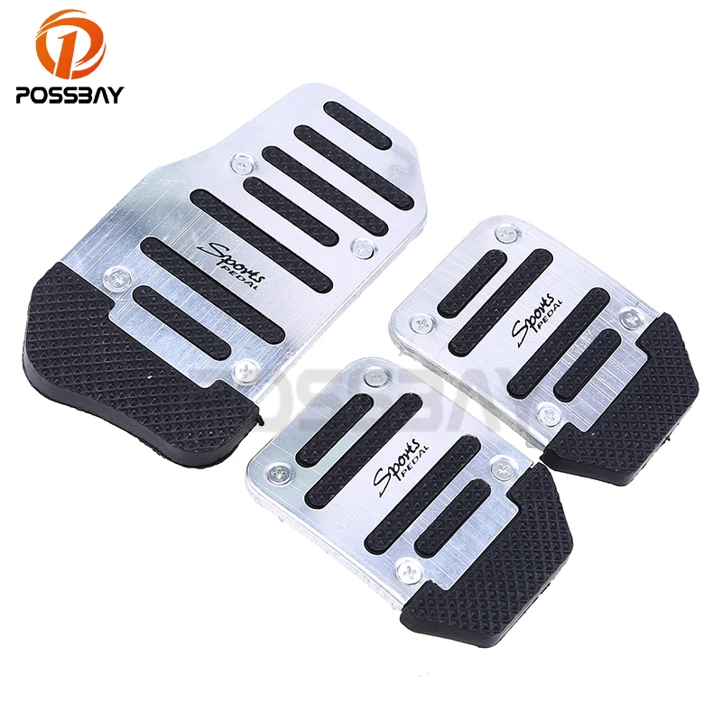 Posbay универсальные серебристые и черные противоскользящие автомобильные педали