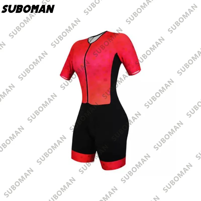 

2021SUBOMAN Women's Professional Clothes Triathlon Skinsuit Sets Breathable Macaquinho Ciclismo Feminino Quick dry Jumpsuit Kits