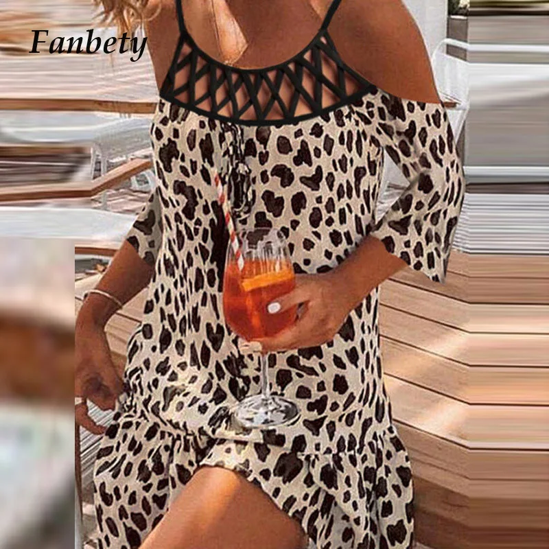 

Пикантные ботильоны с леопардовым принтом; С прорезями мини-платье лeтo oткрытыe плeчи V образным вырезом пляжное платье на бретельках, платье...