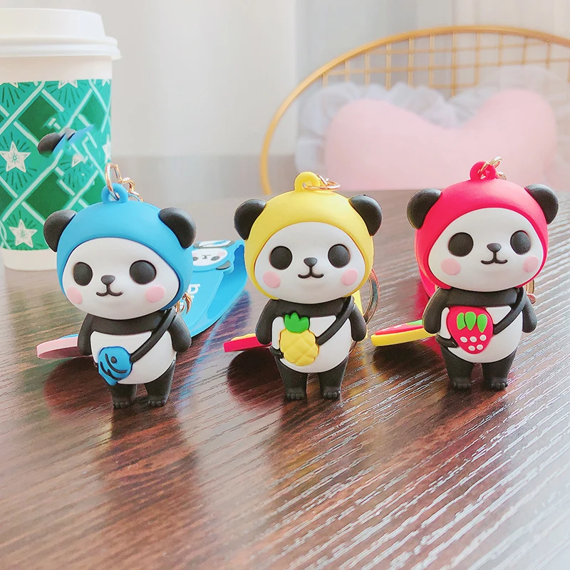 Креативный мультяшный брелок с милой пандой силиконовый кукольный животными для