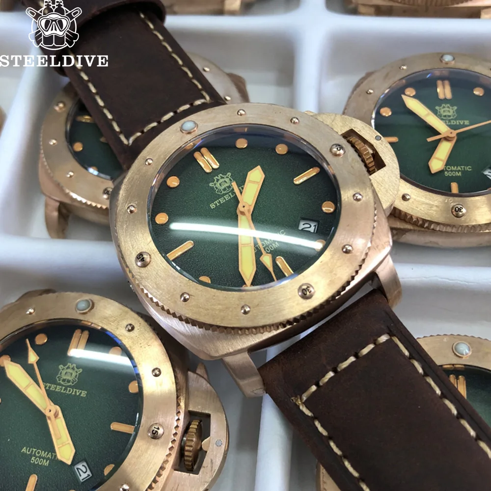 Часы STEELDIVE Мужские механические водонепроницаемые 500 м с сапфировым