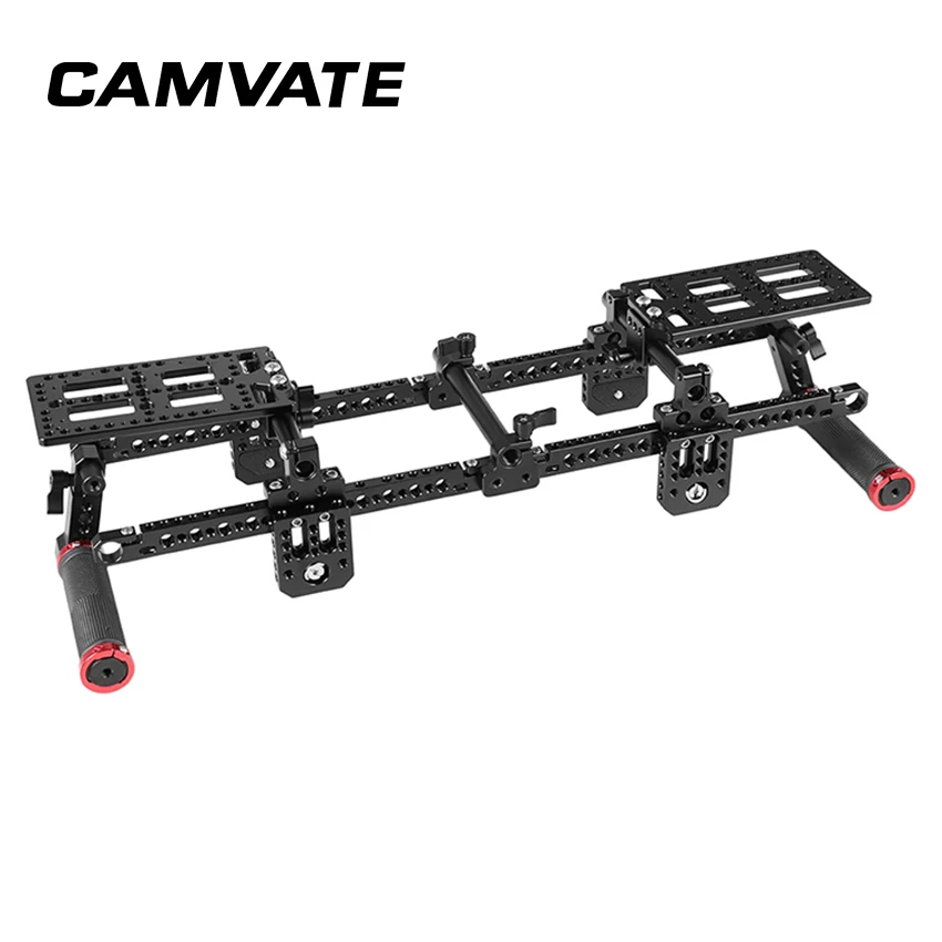 Штатив для режиссера CAMVATE с двумя резиновыми рукоятками и пластиной аккумулятора
