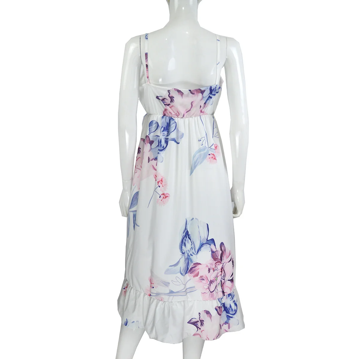 

Ruffle Ink Deep v Suspender Loose Irregular Printed Maternity Dress Backless Harajuku Flying Dress