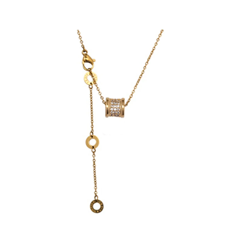 

Classic luxury titanium steel color fast Necklace Design feeling Roman digital pendant neck chain sexy girl neck chain jewelry