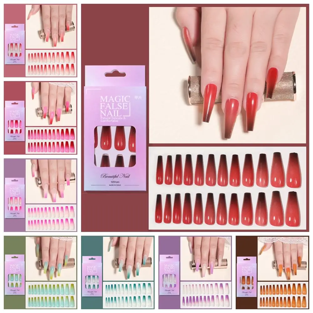 Гробные накладные ногти Европейская Радуга балерина для нейл-арта градиентные