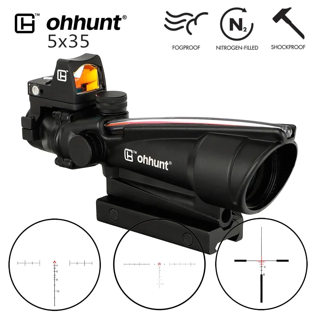 Ohhunt 5X35 ACOG Стиль три модели красная или зеленая светящаяся тактическая винтовка с