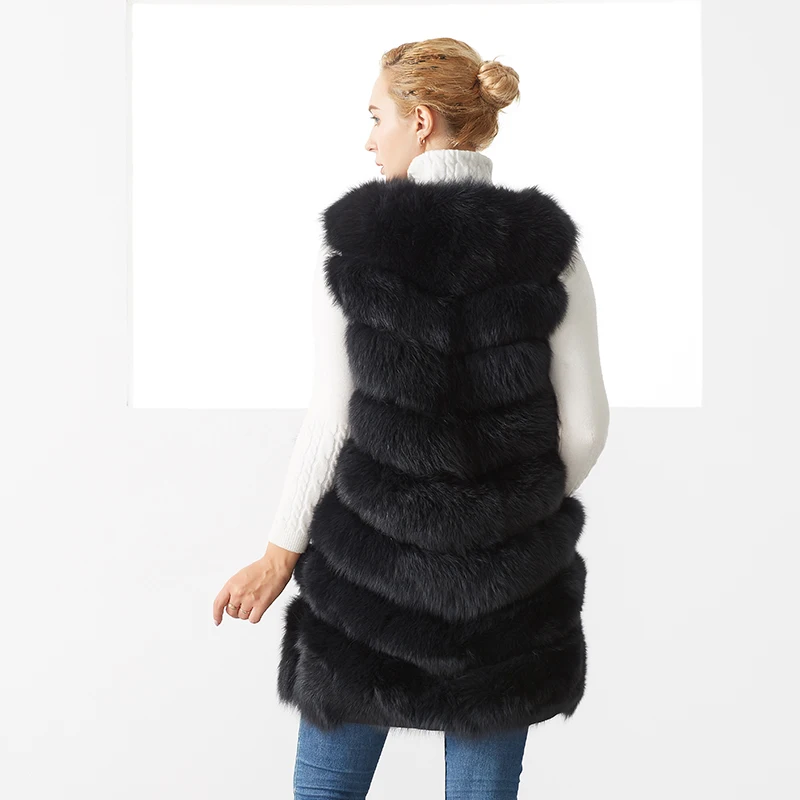 

Women's Real Fox Fur Vest Warm Casual Luxury Outwear Natural Real Fur Jackets Vest Winter Outerwear Women Clothes Plus Size