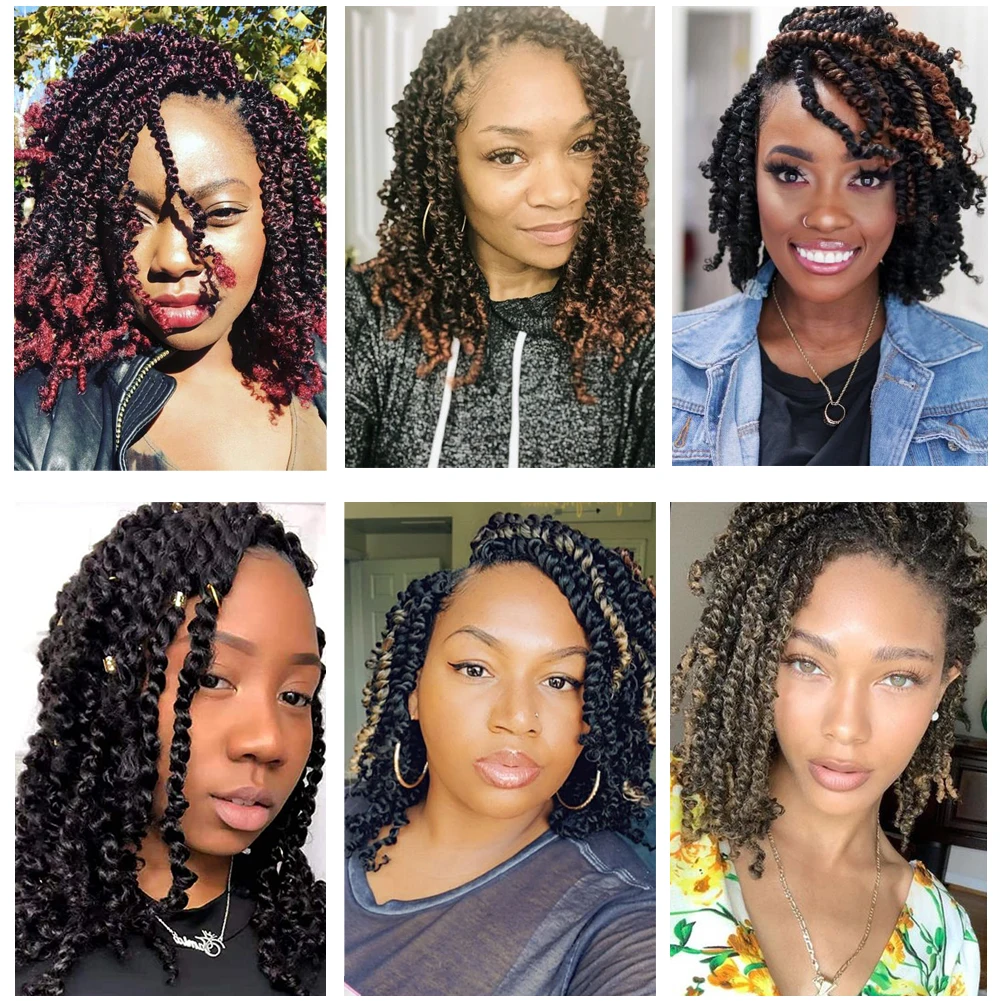 

Synthetic Passion Twist With Bohemian Hair 10" 12Roots Ombre Brown Pre-twisted Crochet Passion Twists Synthetic Braiding Hair