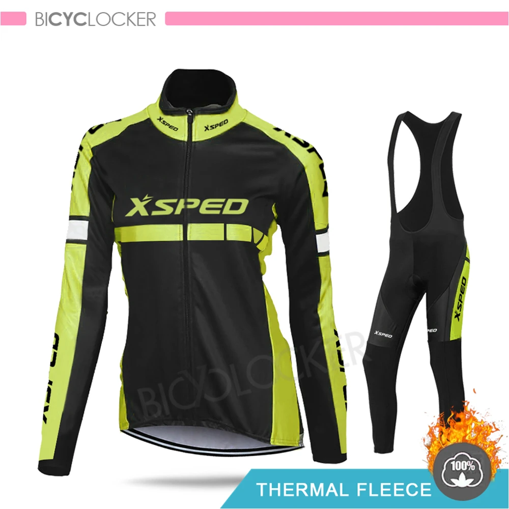 

New Women Winter Cycling Clothing Bike Jersey Set Mtb Uniform Long Sleeve Thermal Fleece Mallot Ciclismo Mujer Keep Warm 2020