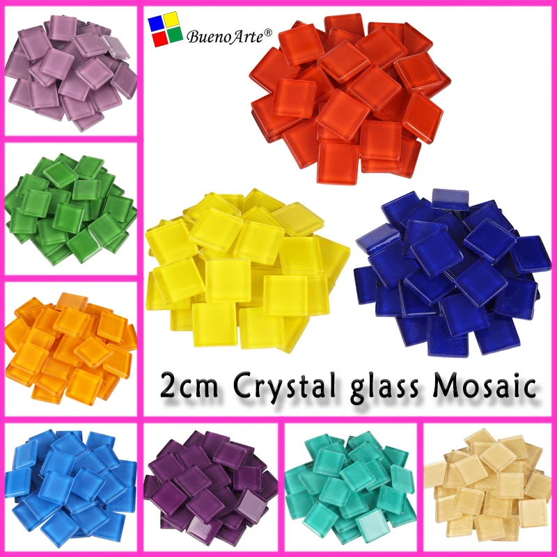 200 gram/50 pcs 20 X 20mm Square Crystal Mosaic Tile Mixed Color DIY Soft Art Supplier | Дом и сад