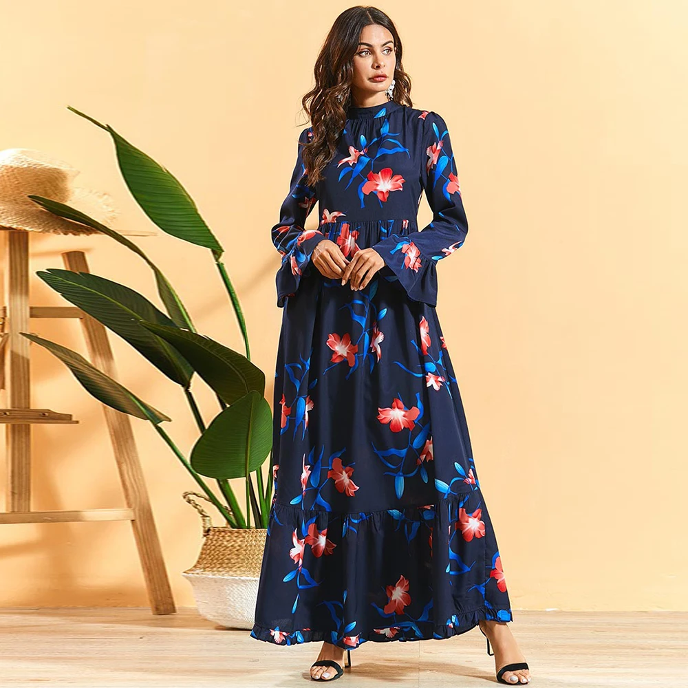 Платье хиджаб женское летнее Саудовский арабский турецкий мусульманское платье