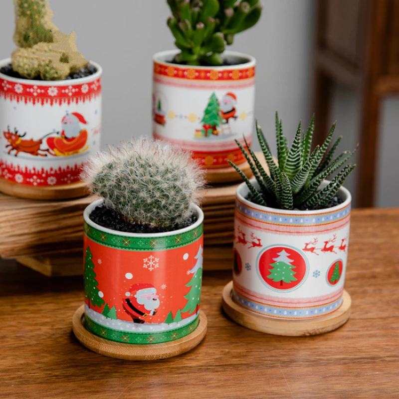 

Nordic desktop straight potted plant decoration ornaments succulent flower pot simple living room Christmas gift office decor