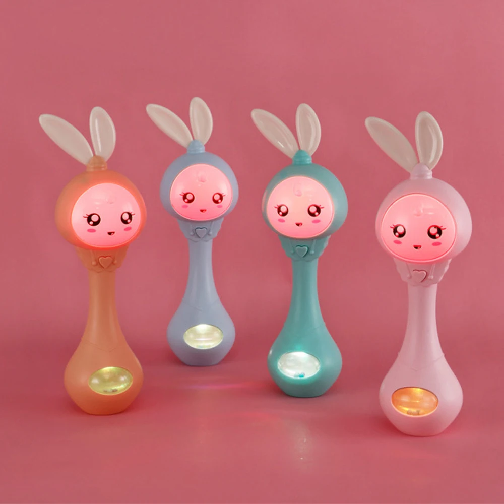 Детские игрушки Музыкальный светильник прорезыватель погремушка ритмичная