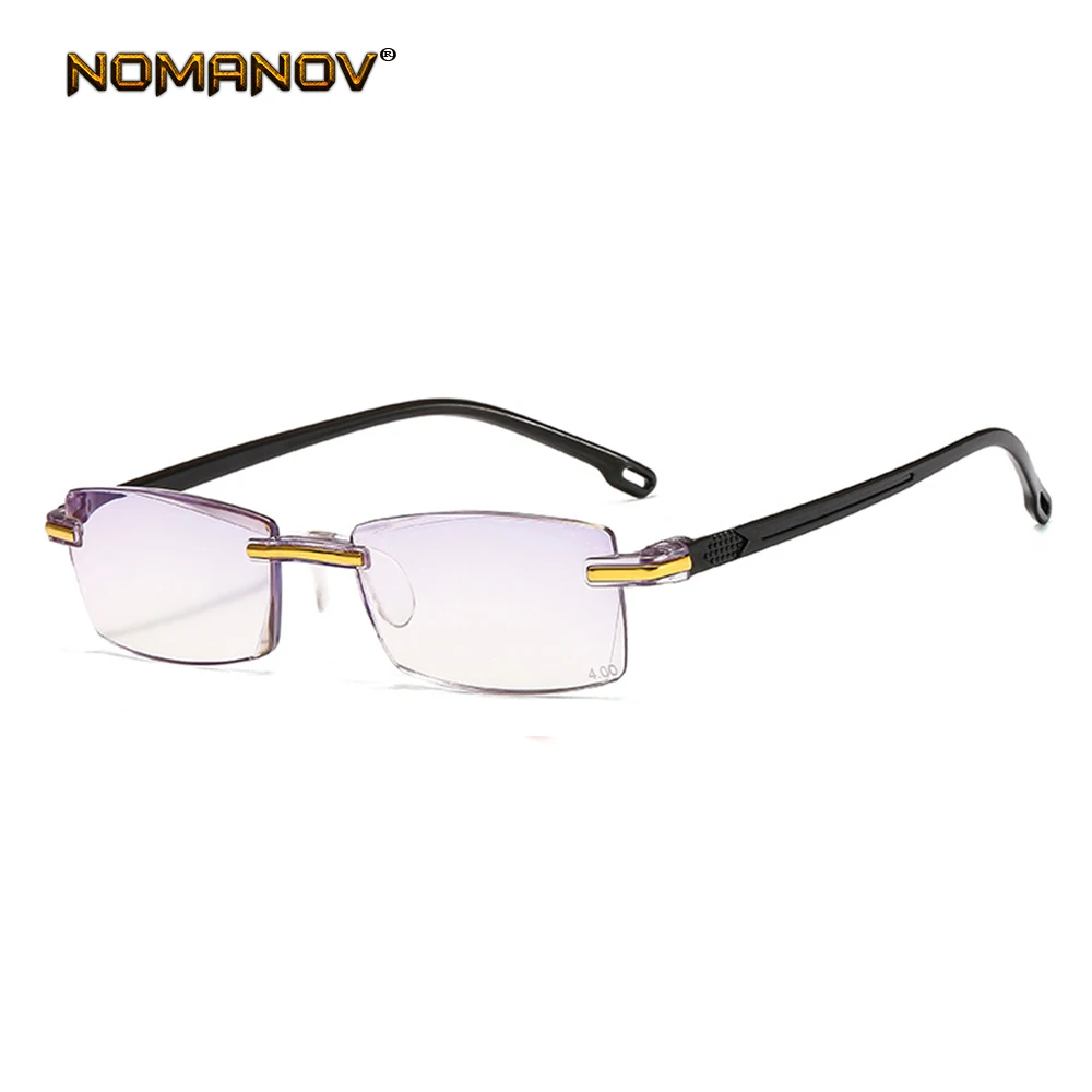 2 пары TR90 без оправы рамки вырезать Анти blu светильник линзы очки для чтения + 0 75 1 25