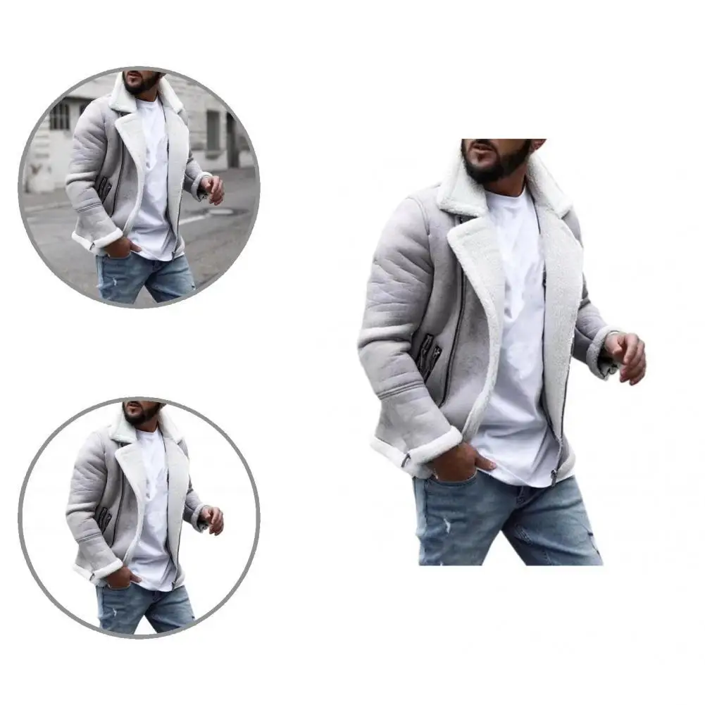 

Winter Jacket Soft Turn-down Collar All Match Colorfast Men Coat Jacket for Outdoor