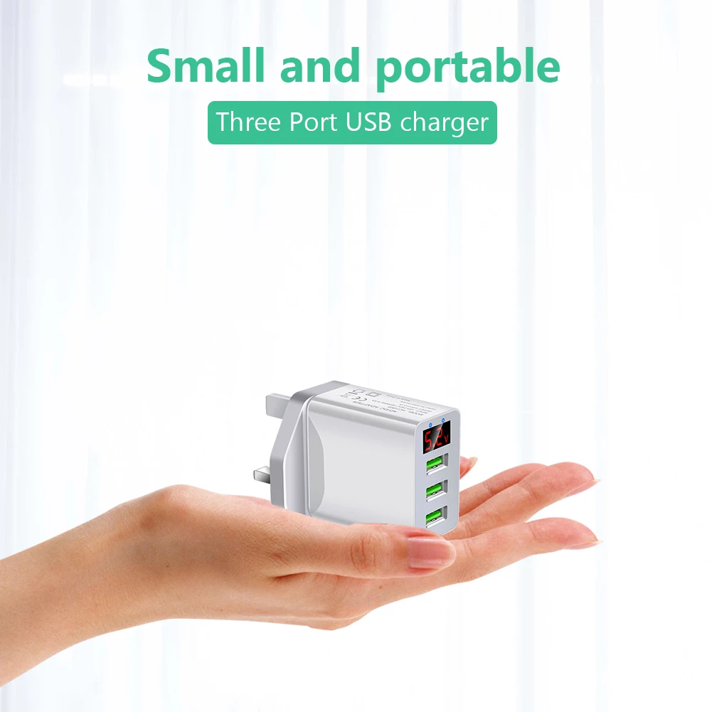 3 порта USB цифровой дисплей зарядное устройство легкость портативность нет места
