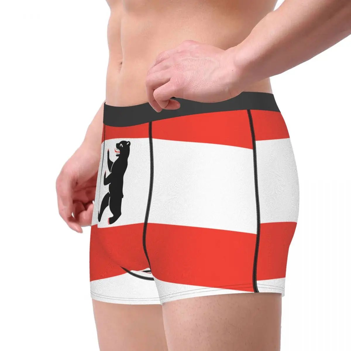 Flag Of Berlin Men's Boxer Briefs German states Funny Joke elastic pants for men