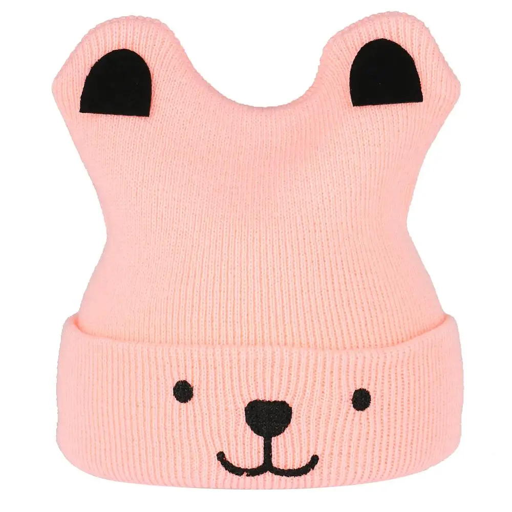 Милая шапка с собачьими ушками для маленьких девочек зимние теплые вязаные шапки