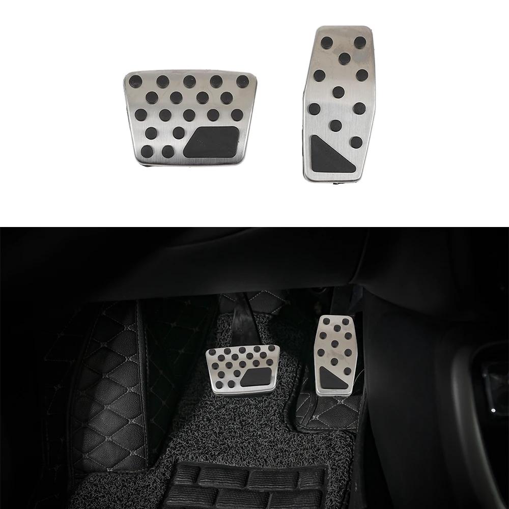 

Accelerator Brake Pedals Cover Rest Pedal Plate for Jeep Compass 2017 2018 2019 2020 2021 Car Interior Accessories Silver