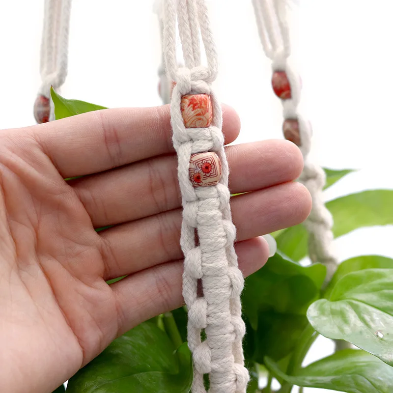 Hot Sales 1 Piece High Quality Handmade Cotton Hanging Basket Balcony Plants Flowerpot Holder Indoor Macrame Wall | Дом и сад