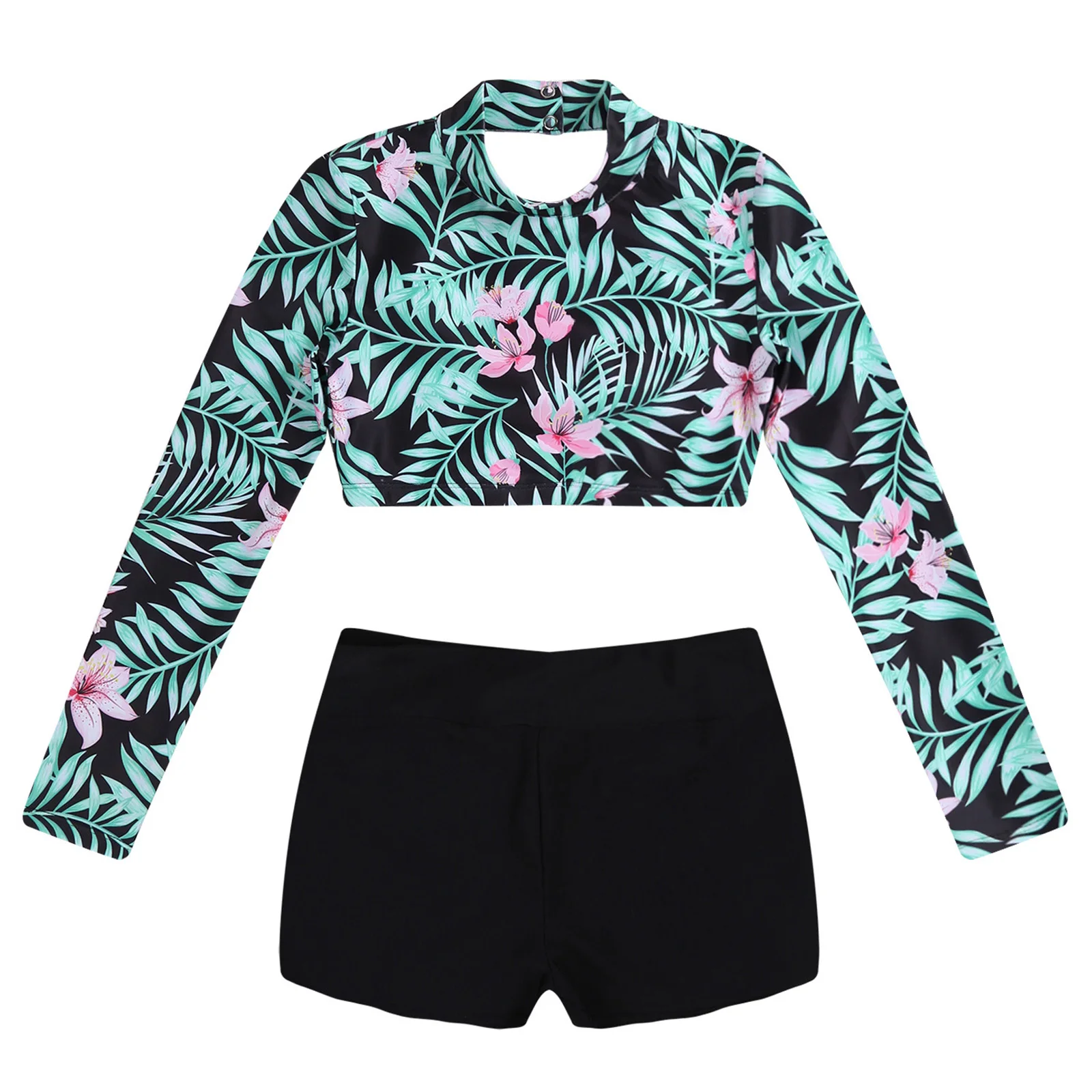 Танцевальный костюм для девочек из 2 предметов Йога костюмы фитнеса с длинным