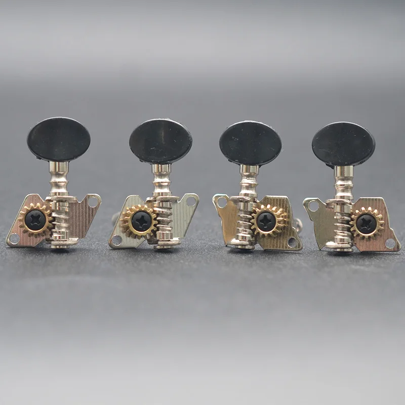 

2R2L Ukulele Tuning Peg 4 String Guitar Tuning Peg keys Tuners Machine Head Small oval Concave Black Button