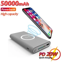 50000mah qi wireless power bank portable external battery large capacity fast charging phone charger for xiaomi samsung iphone