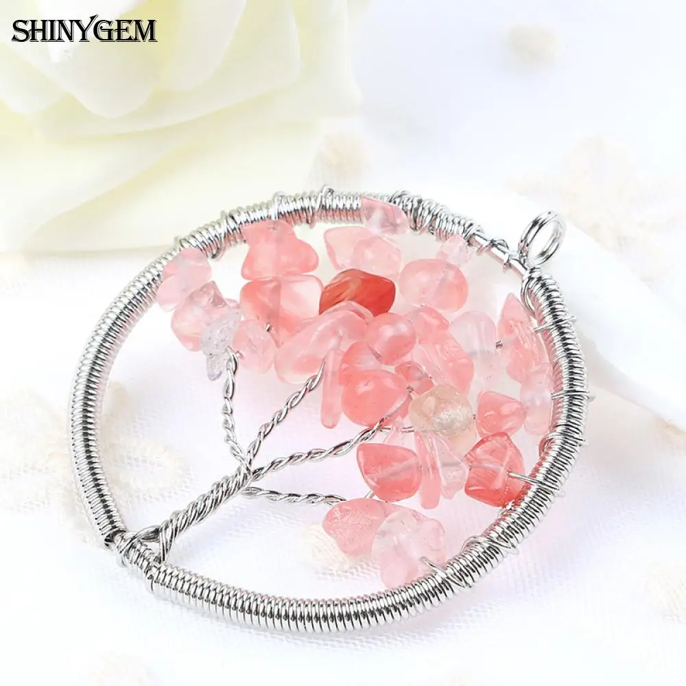 Кулоны из нержавеющей стали ShinyGem подвески натурального камня дерево жизни для
