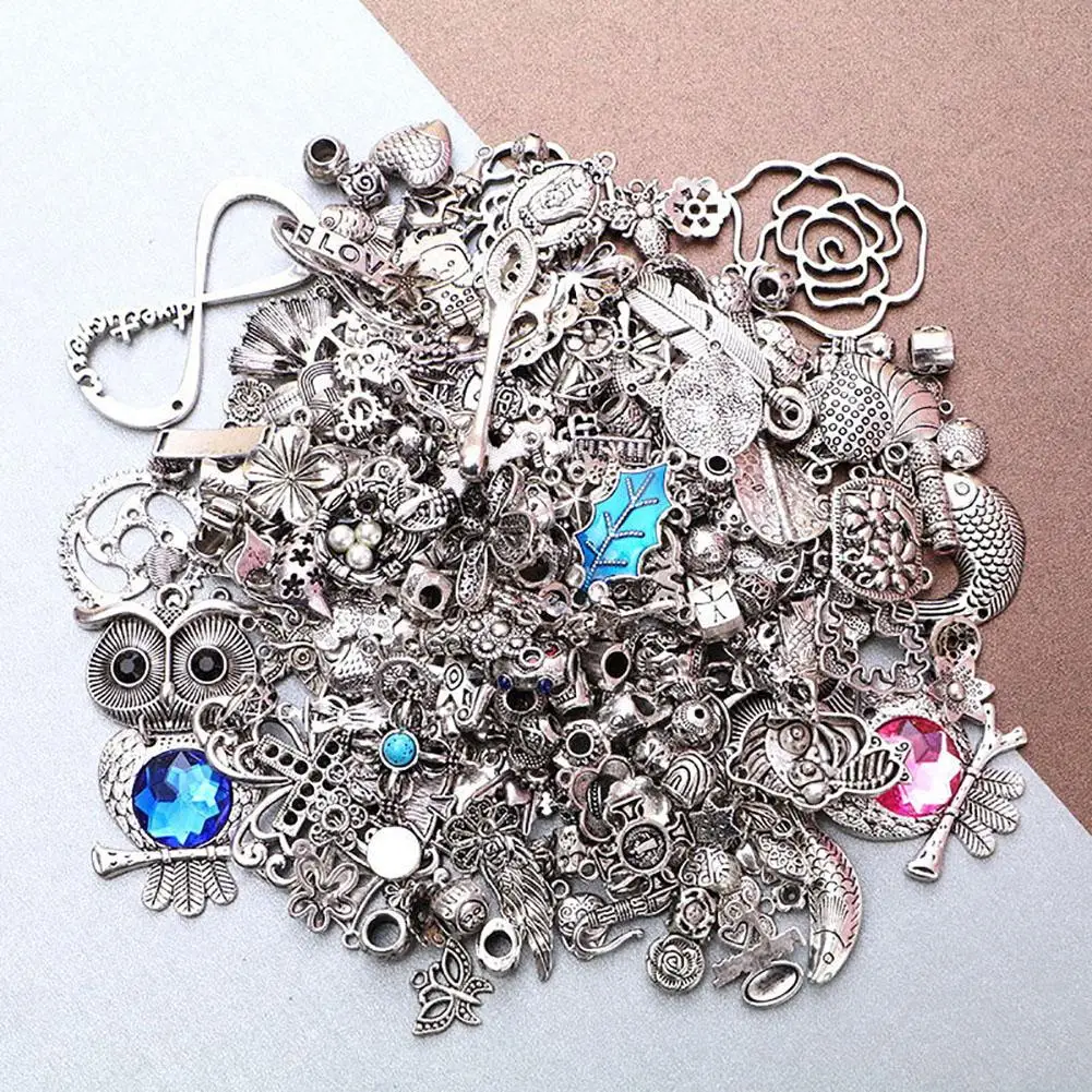 

50g Antique Mixed Earrings Necklace Jewelry Pendant Charms DIY Craft Accessories