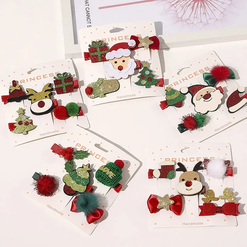 

Christmas Hair Clip Shiny Santa Claus Hairpins Duckbill Clip Christmas Tree Barrettes Hair Ornament Xmas Gift Hair Accessories