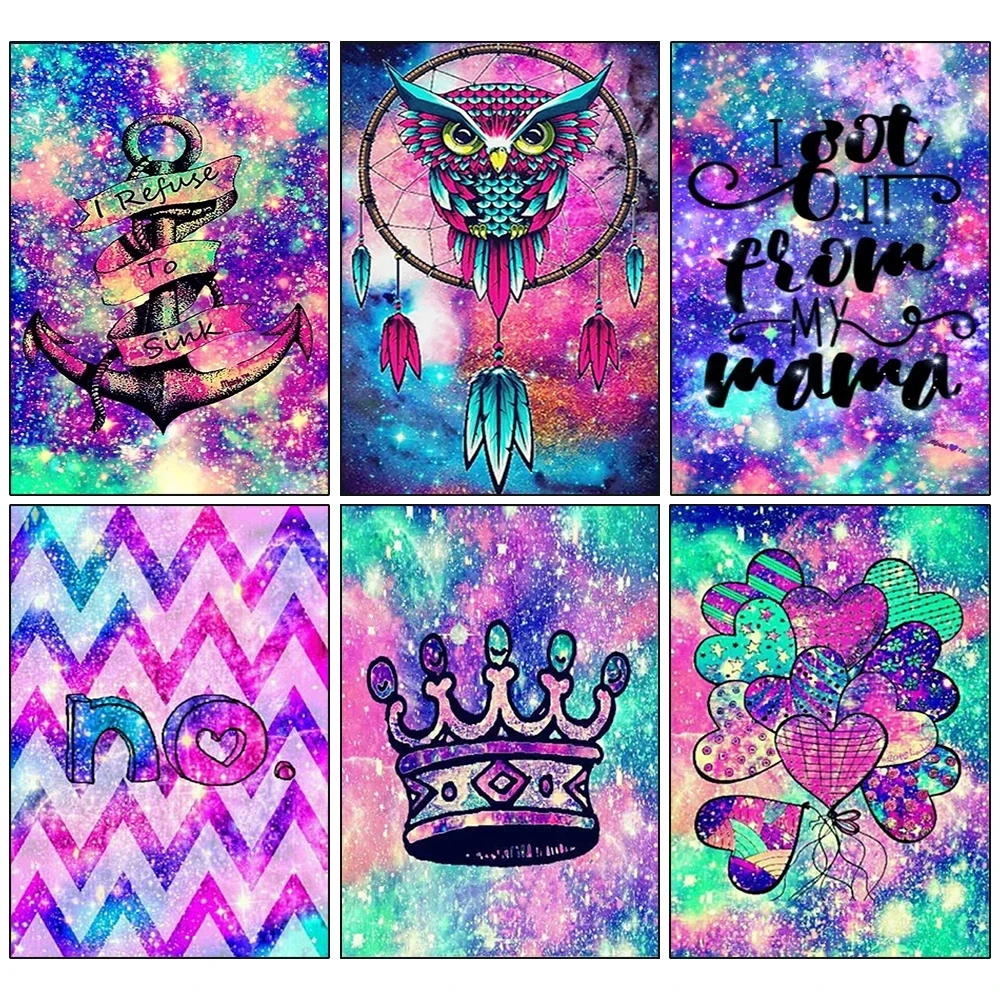 

5D DIY Diamond Painting Encouragement Phrases Color Art Fonts Crystal Cross Stitch Dream Catcher Mosaic Diamond Embroidery New