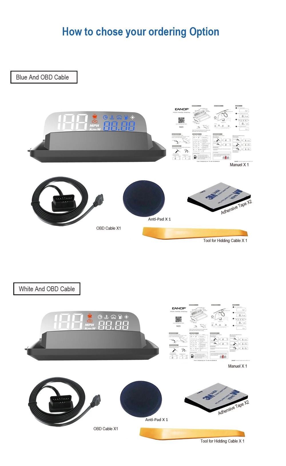 EANOP HUD зеркало дисплей OBD2 метр автомобиля Eletronics компьютер Спидометр с KMH КПМ мониторинг расхода масла