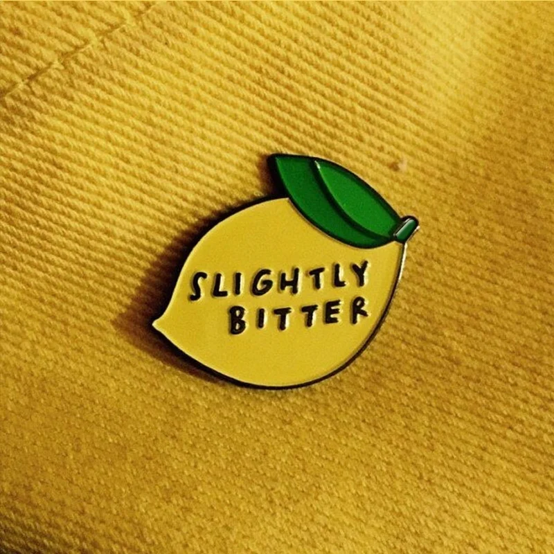 Лимонная эмалированная заколка слегка горький мультяшный значок забавная с