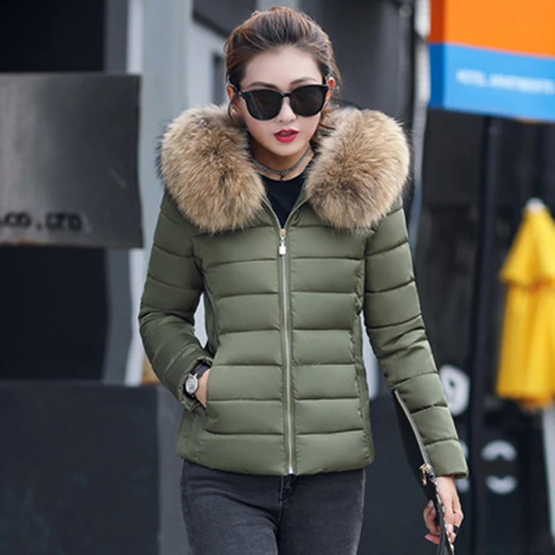 Autumn Winter Women False Fox Collar Down Cotton Parkas Warm Thickening Jackets Female 2023 Fashion Winter Coats New Solid Coat
