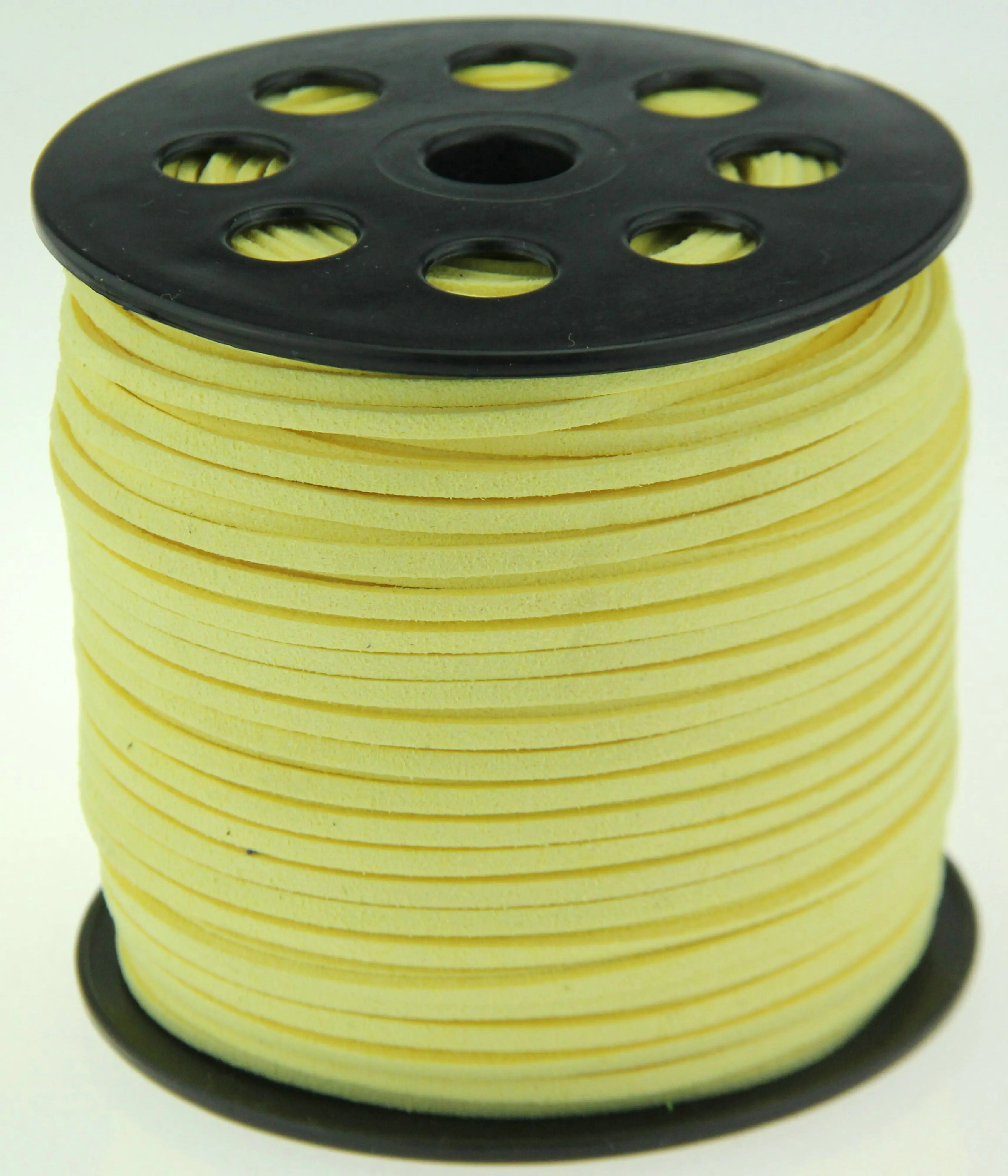 

100yards 3mm Light Yellow Faux Suede Leather String Jewelry Making Thread Cords wholesale luxury accessories With Spool supplies