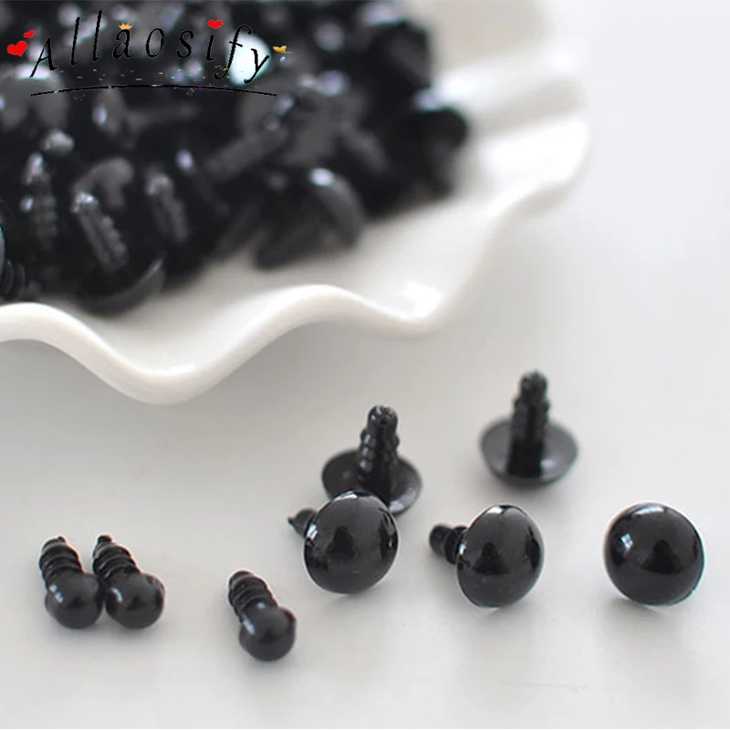

Allaosify 142 шт. 6-14 мм черные пластиковые безопасные глаза для Тедди медведь мягкие куклы Животные амигуруми DIY аксессуары
