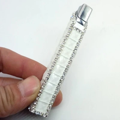 Милые женские тонкие газовые зажигалки, стразы, зажигалка для сигарет, повторная надувная Зажигалка 9,5 см - Цвет: 3