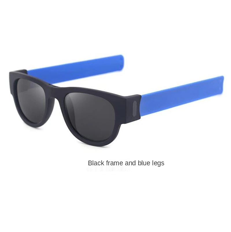 

Polarized Slappable Bracelet Men Square Sunglasses Slap Folding Sun Glasses For Women Wristband Retro Sunglass Driving GH1040