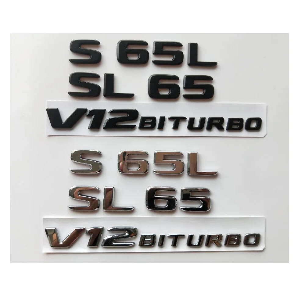 Черные хромированные эмблемы для Mercedes Benz W222 V222 X222 C217 A217 R213 S65 S65L SL65 AMG V12 BITURBO |