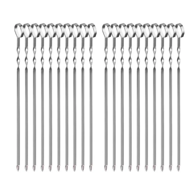 

20 шт., шпажки из нержавеющей стали для барбекю, 16 дюймов