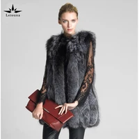 v neck 5xl long faux mink thick plus size fur vest coat furry female jacket high quality winter warm parka women fox outerwear