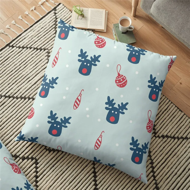 

С надписью "Merry christmas", дневной олень, 45*45 см, Рождественская наволочка, подарки, Рождественская декоративная подушка для дома