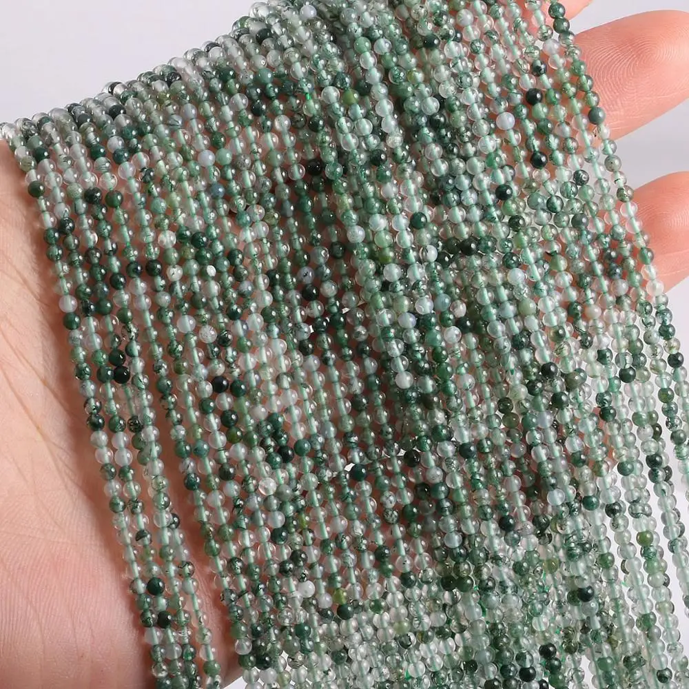 2020 Новые Оптовые Бусины из натурального камня моховые Агаты бусины для
