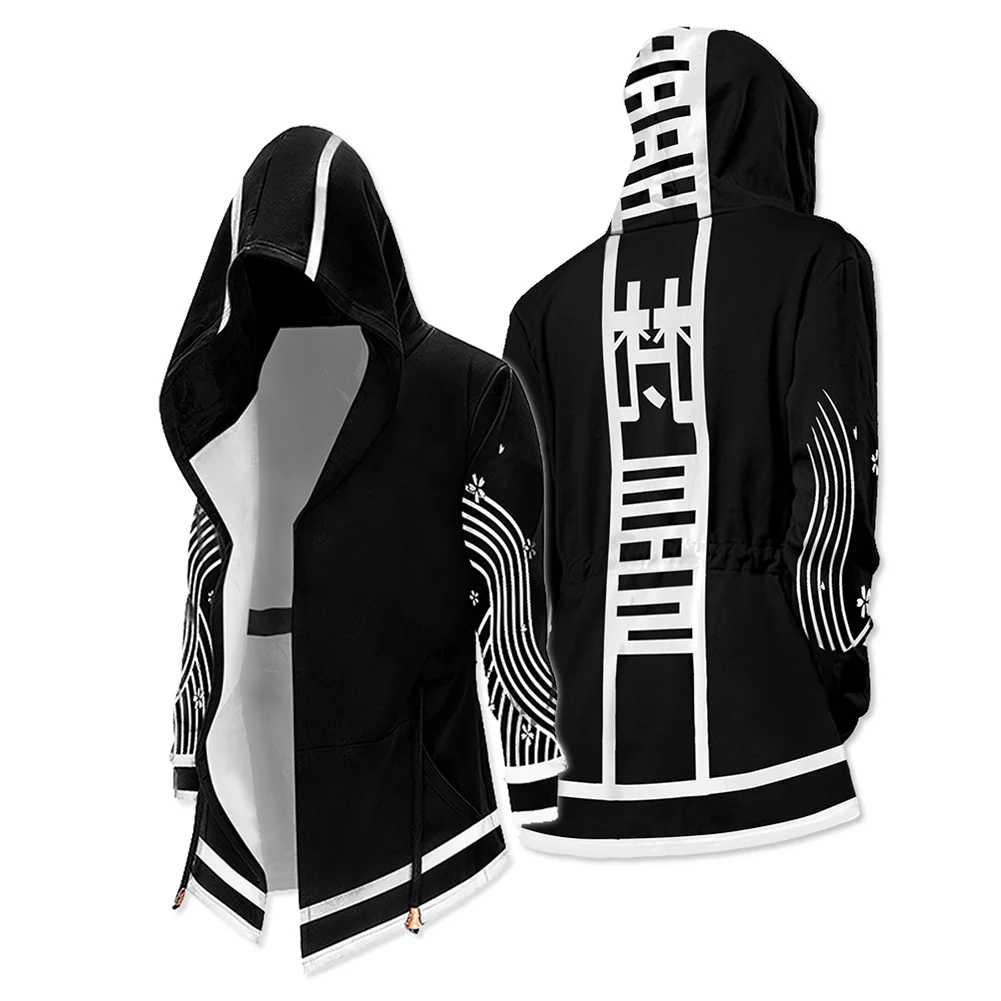 

Длинная куртка с кулиской для косплея, Токийский пиджак с 3D принтом, толстовка с капюшоном Senju Kawaragi