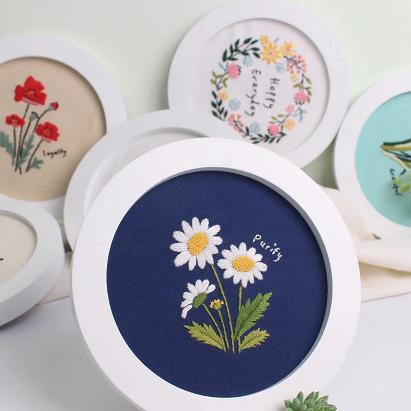 Набор для вышивки сделай сам начинающих вышивка крестиком с кольцом деревянная