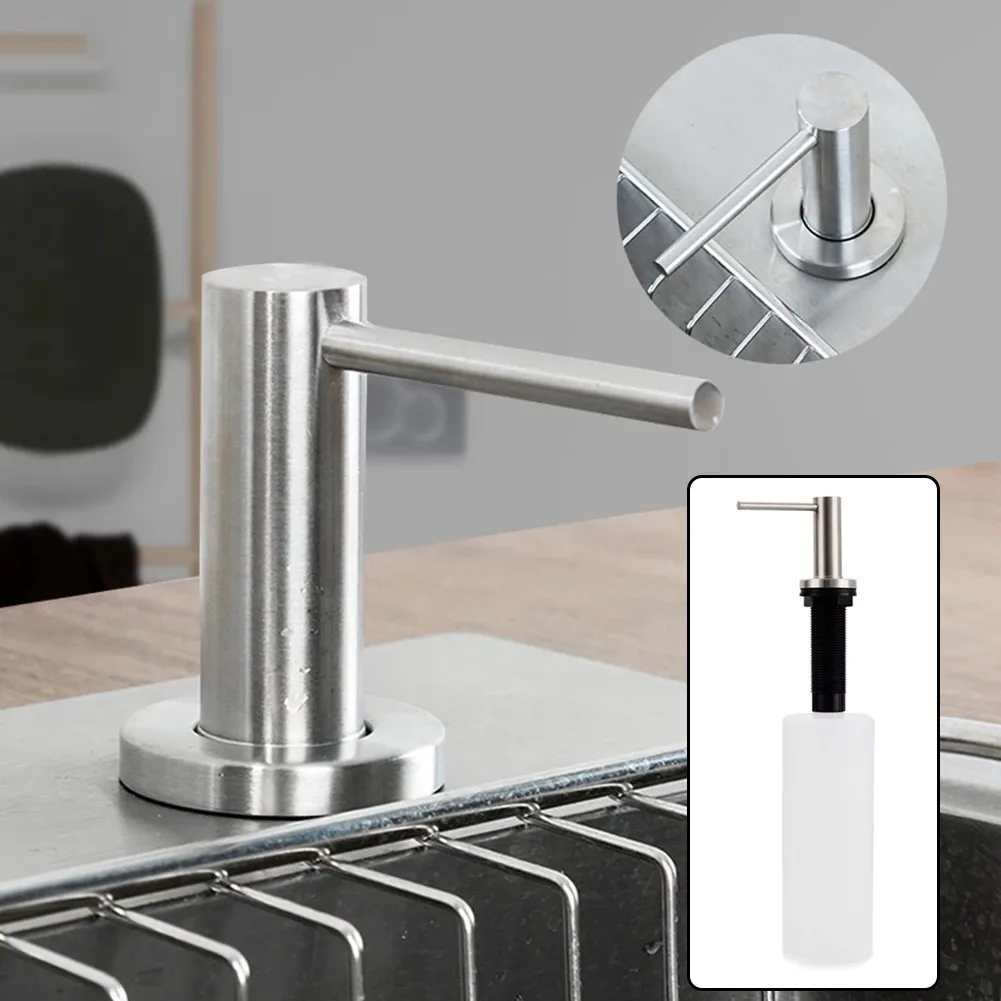 

Kitchen Sink Soap Dispenser Countertop Pump Hand Lotion 304 Stainless Steel Kitchen Dining Bar Cleaning Accessory