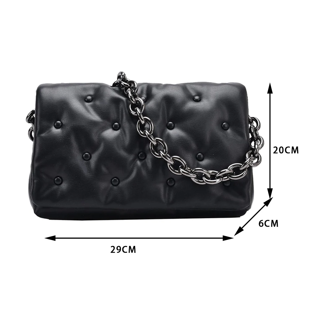 

NEW Solid Color Fashion Women Purses and Handbag Leather Chain Shoulder Bag 2021 Retro Quilted Ladies Underarm Bag Clutch