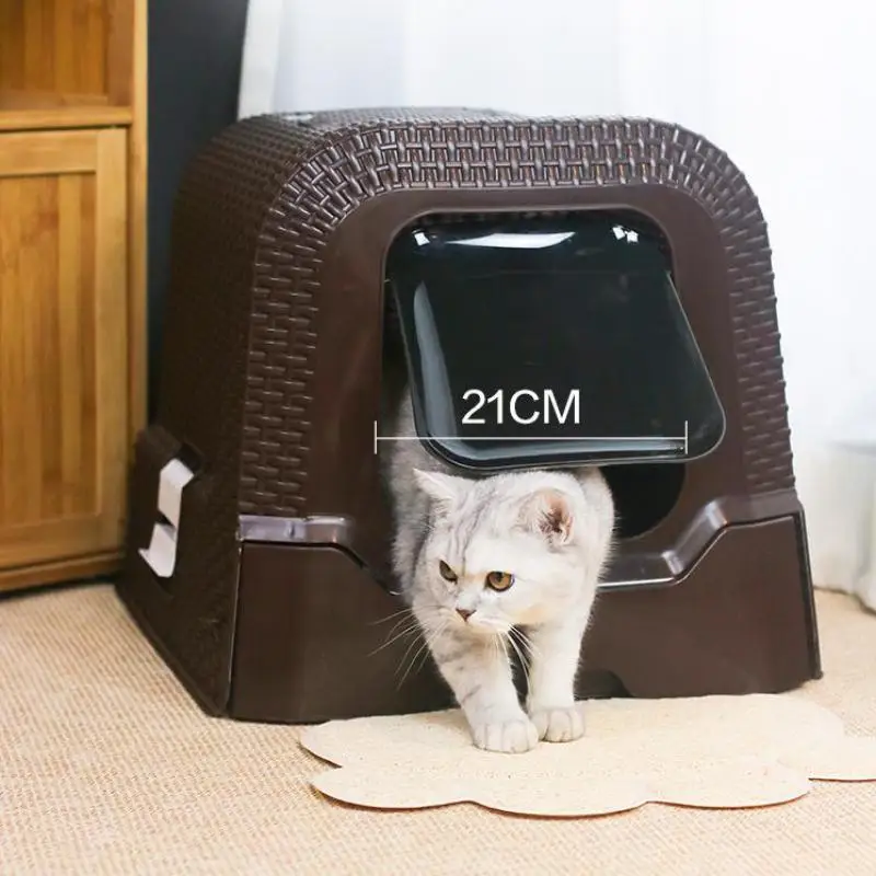 Песочница для кошек с выдвижными ящиками антибрызговый туалет закрытый Большой